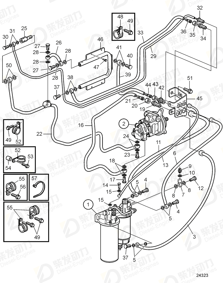 volvo penta Clamp 977599 Drawing